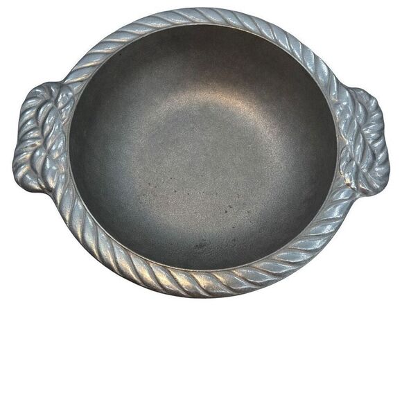 WILTON ARMETALE PATIO ROPE Large Round Handled Casserole Serving Bowl  10" - Picture 1 of 10